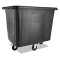 Rubbermaid Commercial 500 lbs Rectangular Prism Trash Can, Black, Top Door, Plastic; Metal FG461600BLA